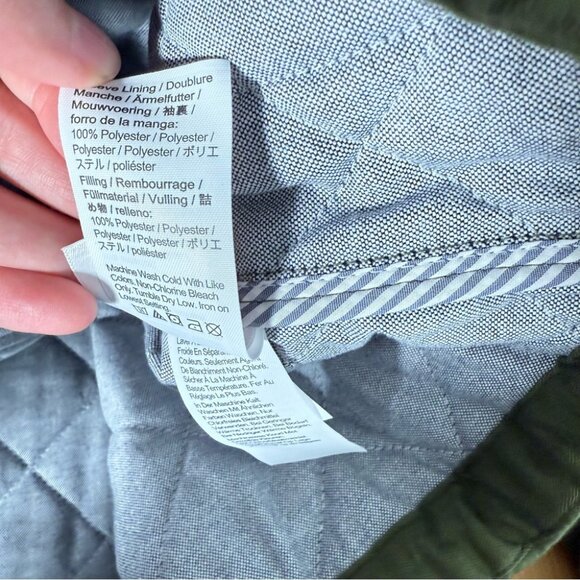 J. Crew Limited Edition Cropped Quilted Barn Jacket Green Corduroy Collar M - Picture 9 of 10